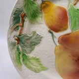 Decorative Plate Barbotine St Clément Made In France Vintage Pear Fruit Pattern