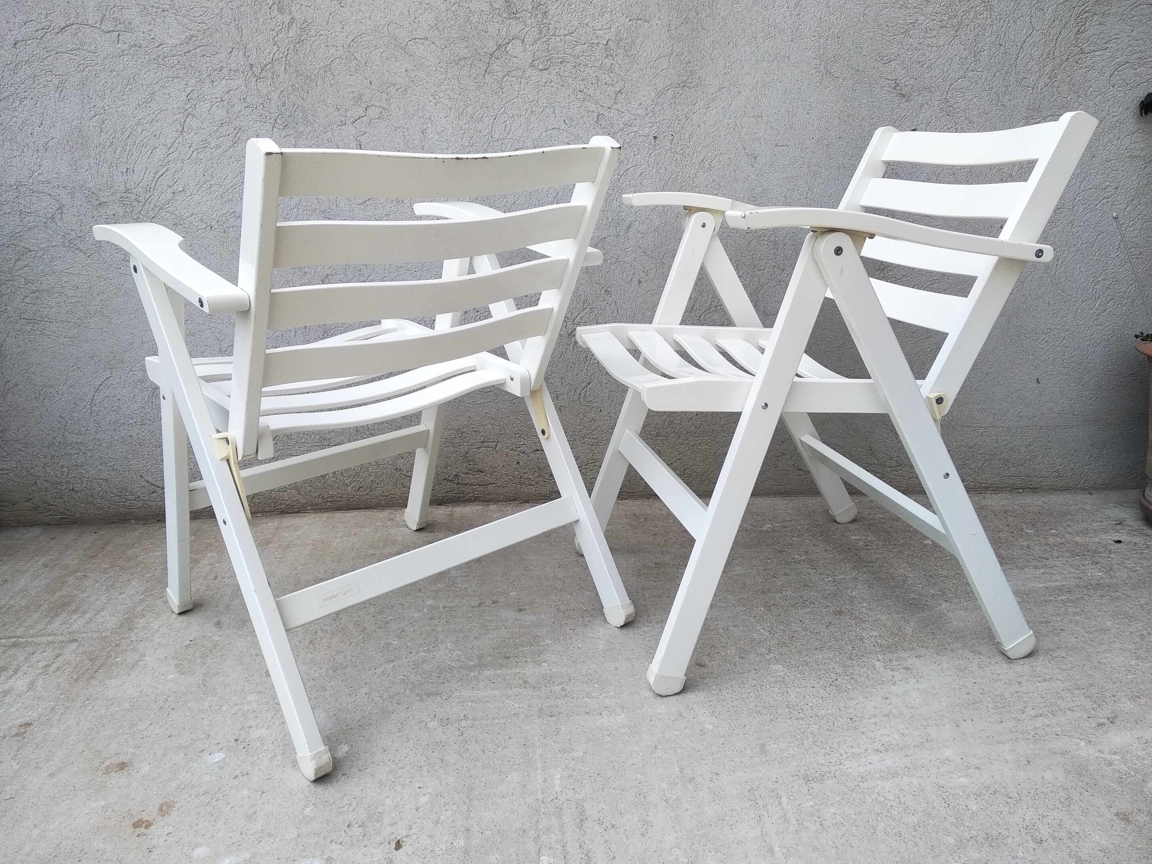 Folding wooden garden chairs Foppapedretti Vintage Italy
