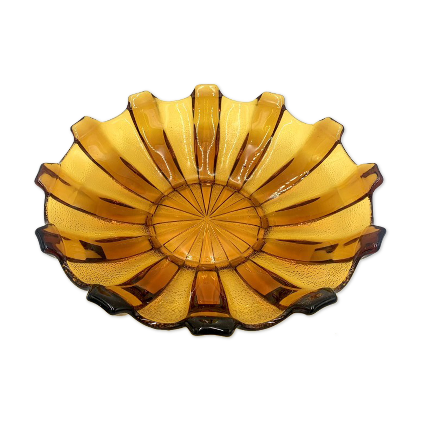 Honey glass platter, Poland, 1960s