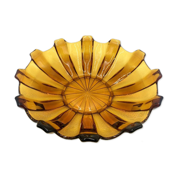Honey glass platter, Poland, 1960s