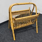 Vintage wicker paper or magazine rack