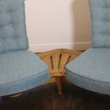 Fan bench by Guillerme and Chambron reupholstered