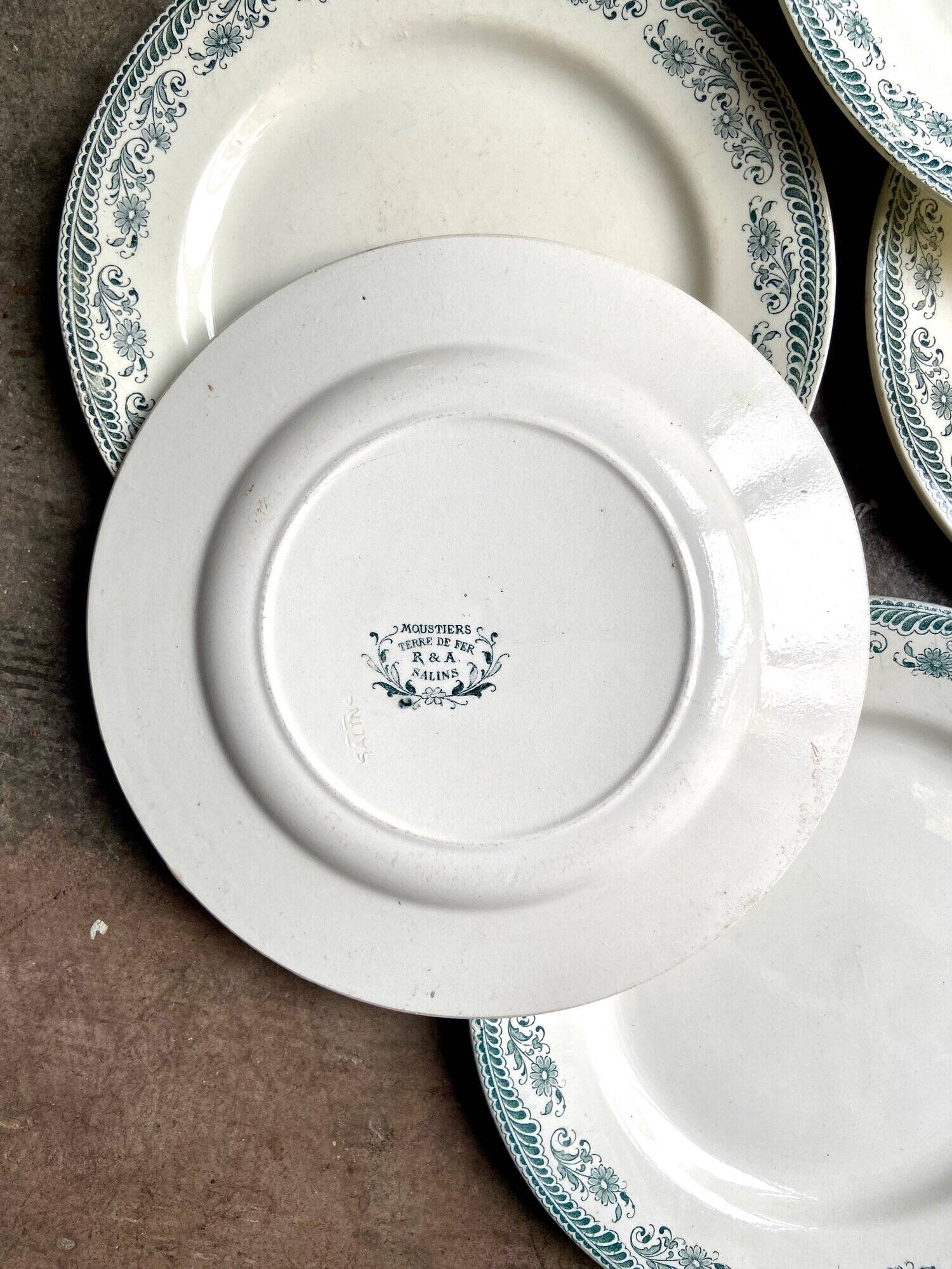 6 Salins flat plates in iron earth, “Moustiers” service