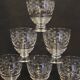 10 old port wine glasses in engraved art deco chiseled crystal