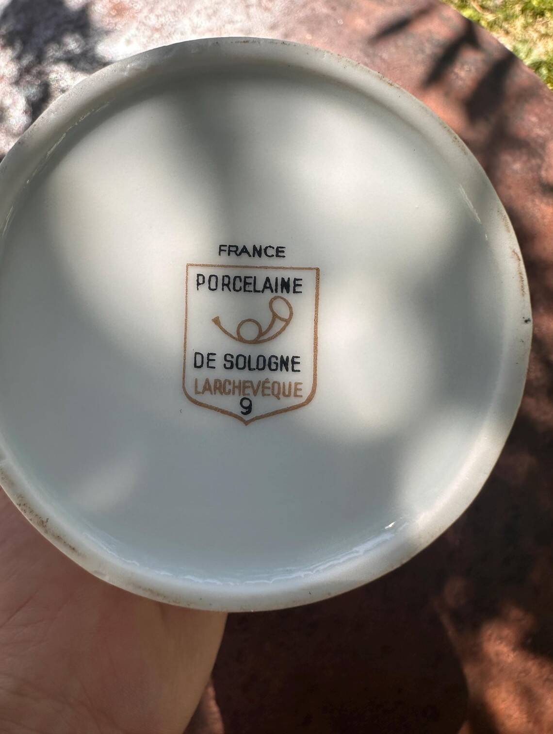 teapot, sugar bowl, cream jug, porcelain from Sologne, Larchevêque