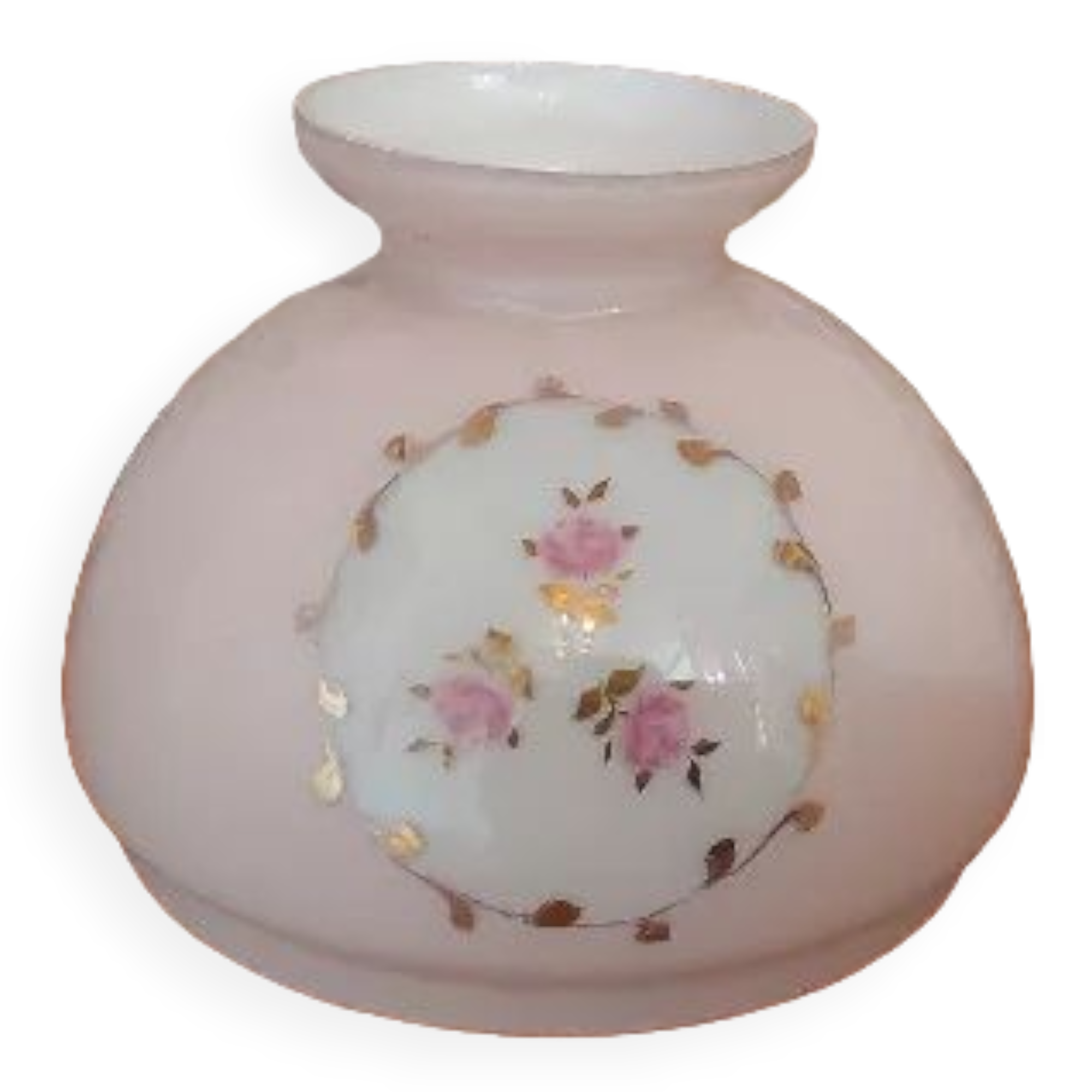 French vintage pink glass rose bud lantern style replacement shade