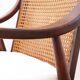 Fauteuil vintage en cannage - Restauré - Assise neuve