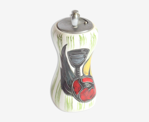 Moulin à poivre en céramique de saint-marin par cevede, italie années 1950