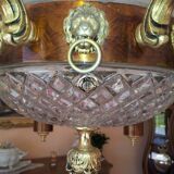 Lustre empire style 8 branches in bronze gilded with fine gold in very good condition