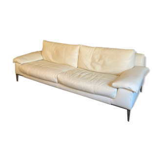 Canape steiner white leather 4 seater stainless steel feet