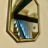 Vintage floral octagonal mirror