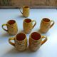 Handmade yellow pineapple mugs signed Kerangol made in Portugal.