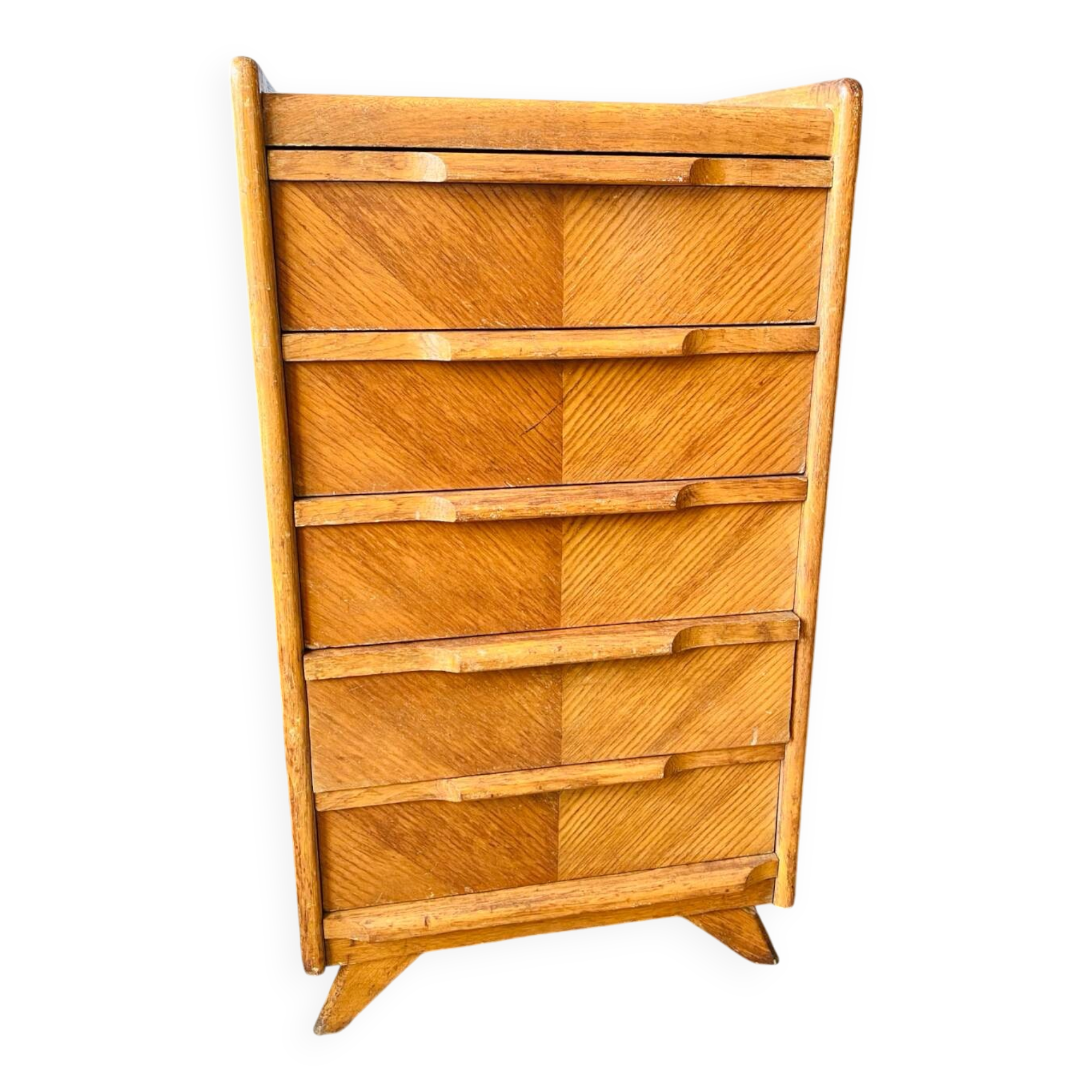 Small wooden chest of drawers from the 1950s.