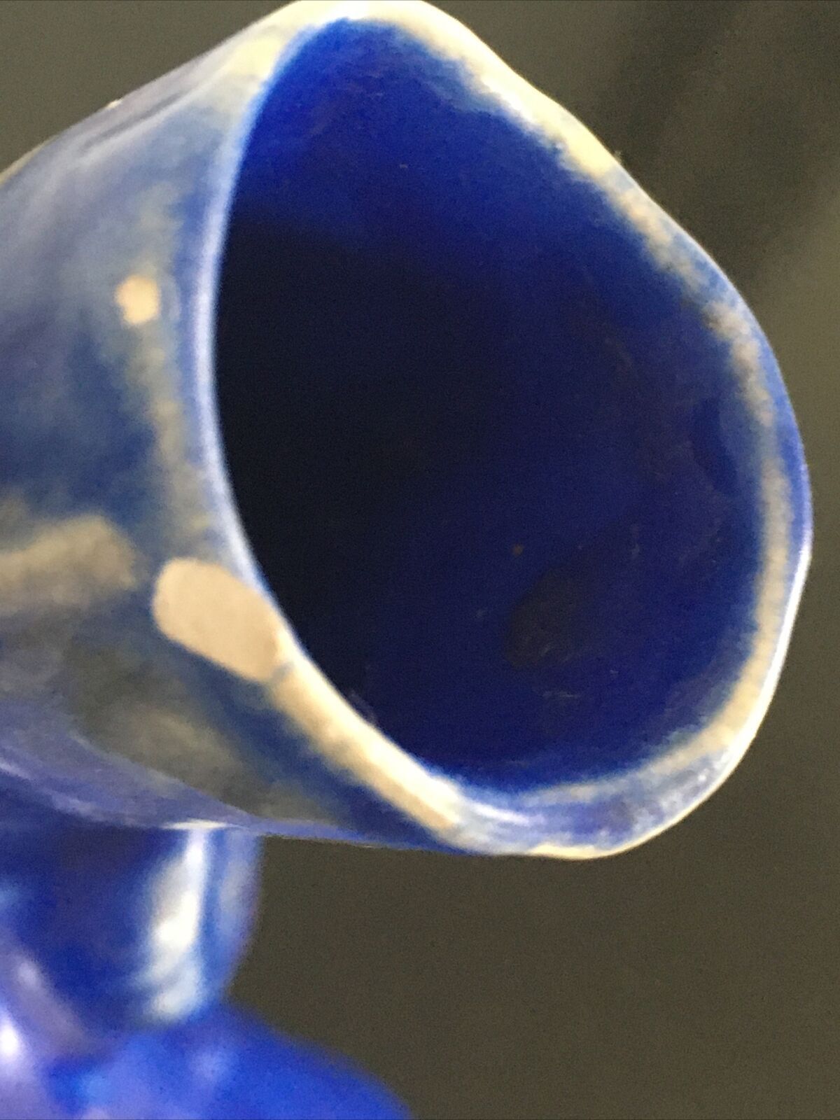 Blue vase ceramic soliflore