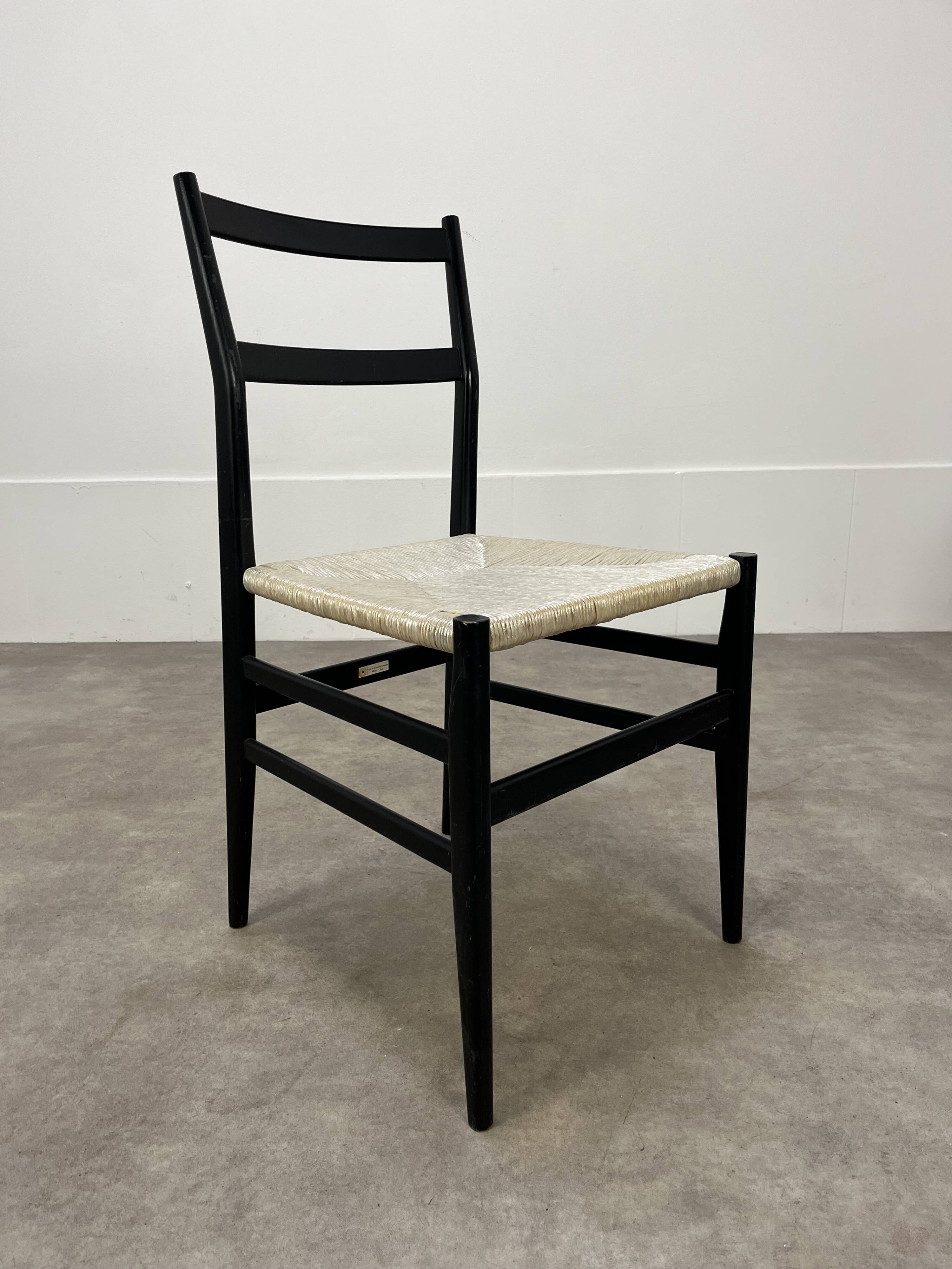 6 Leggera chairs by Gio Ponti for Cassina, Italy, first edition