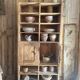 Antique workshop cabinet with compartments and doors