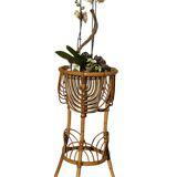 1960s rattan flower holder from France