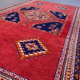 Vintage moroccan rug 320x201 cm tazenacht berber atlas, tribal red, blue large