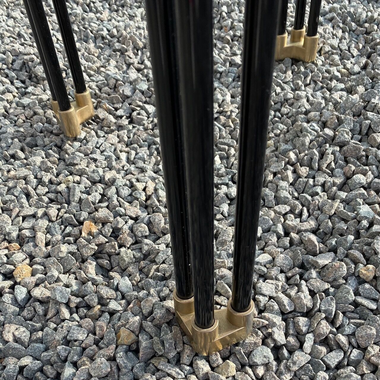 Small square black tubular side table