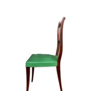 Ensemble italien de six chaises vintage noires et vertes 1960