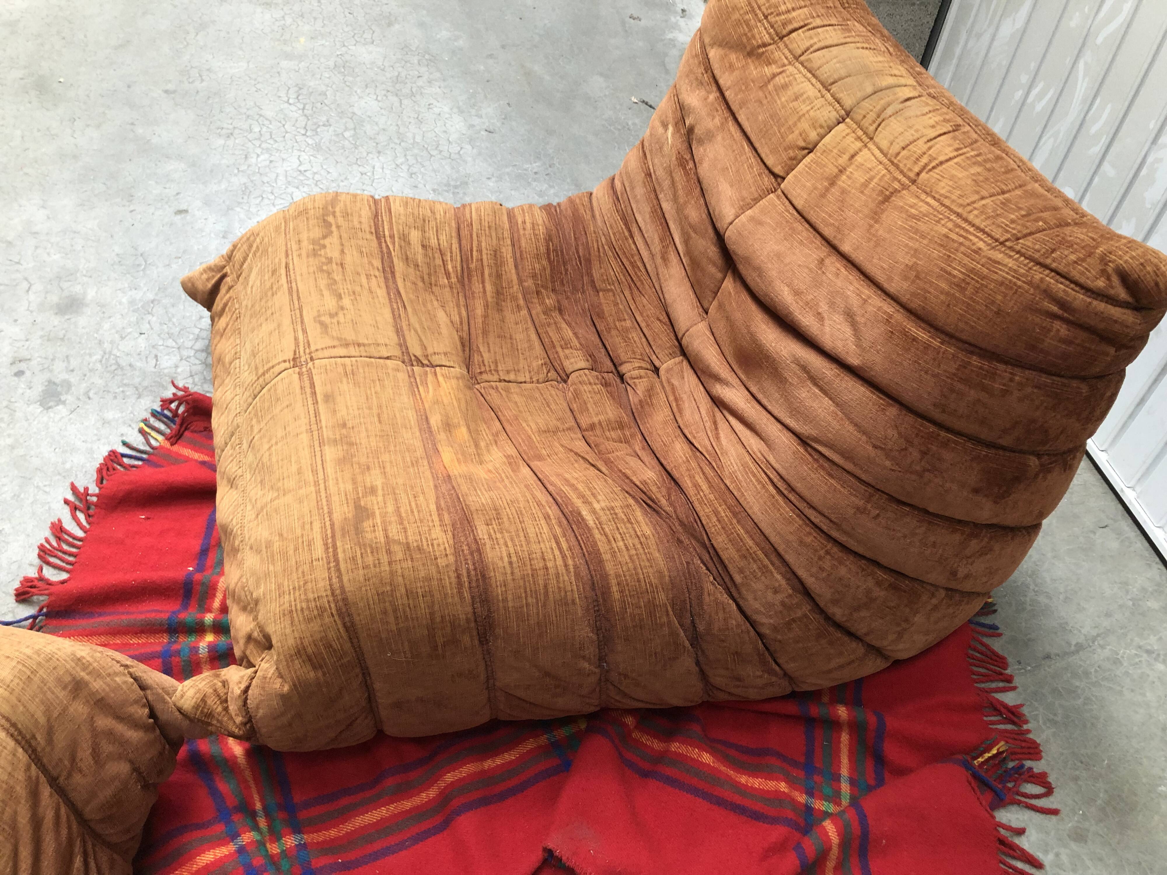 Armchair and pouf Fontana Arte  vintage 1970