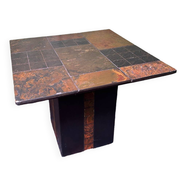 Table basse en pierre rétro brutaliste vintage
