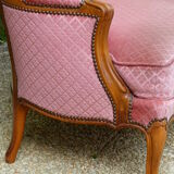 Pink velvet vintage sofa bench