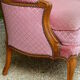 Pink velvet vintage sofa bench