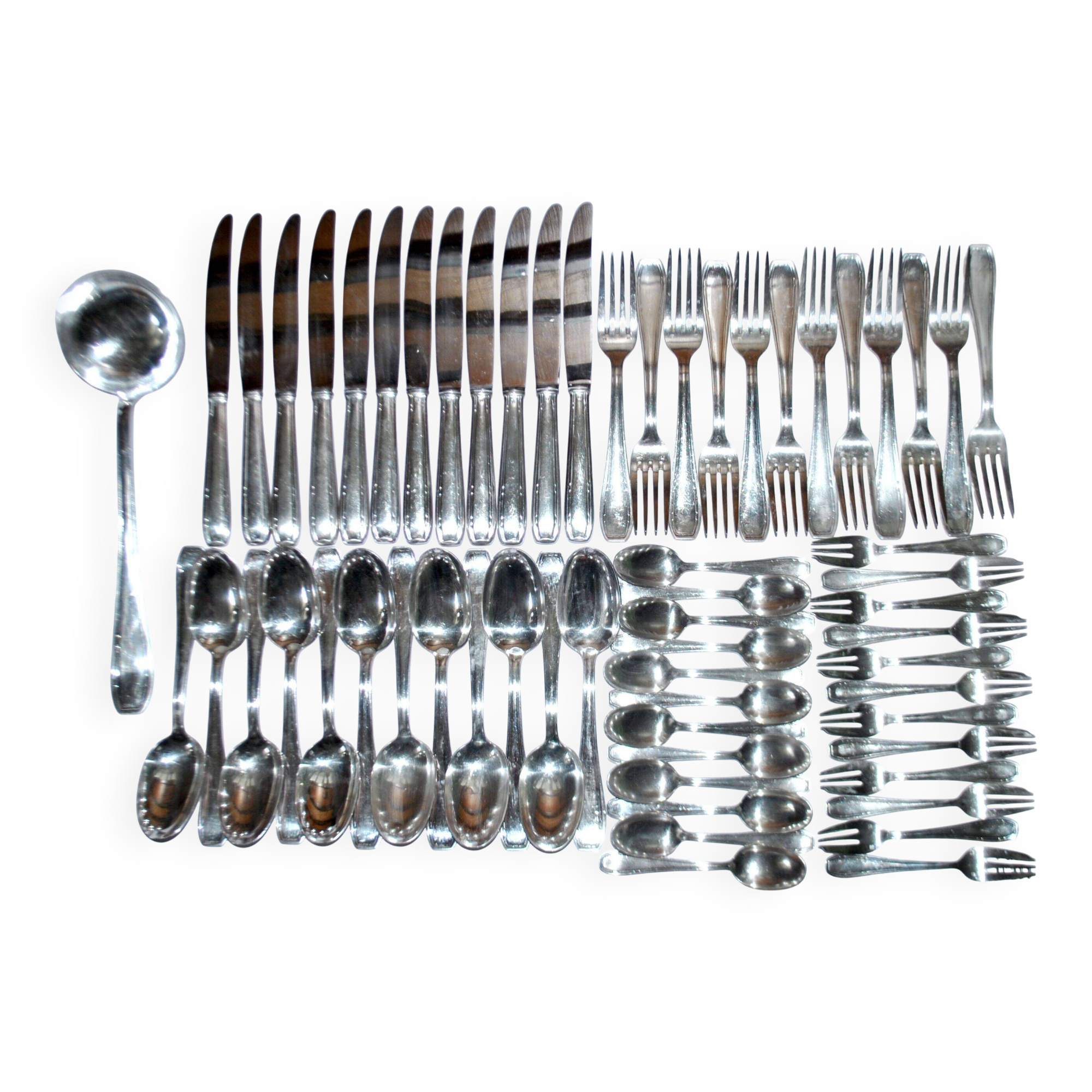 LCF Le Couvert Français cutlery set 60 place settings dessert table modernist design 1950