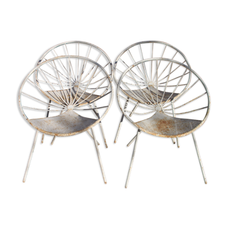 Set of 4 armchairs of garden of the 1970s.