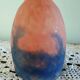 Tulip for chandelier or lamp - Orange blue purple marbled glass - Art Deco