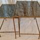 Pair of vintage nesting tables in faux bamboo with a gold finish – distressed mirrors