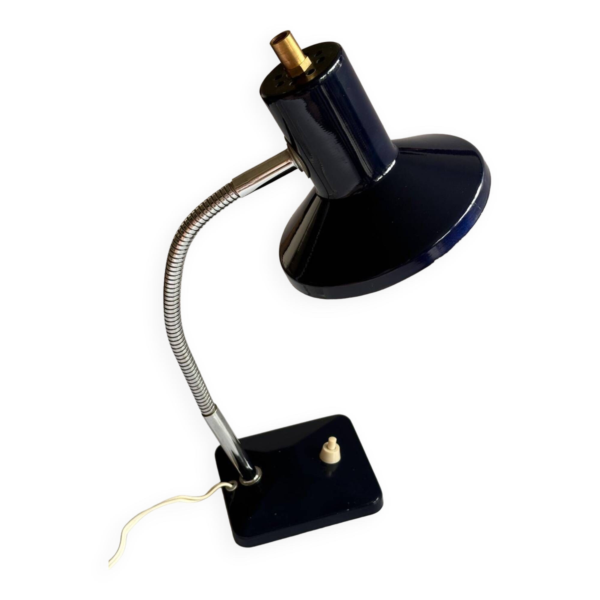 Lampe articulée de bureau en métal bleu, 1970