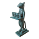 Antique metal cat candlestick