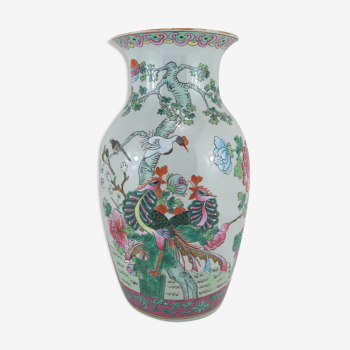 Vase chinois famille rose fin 19è début 20è siècle