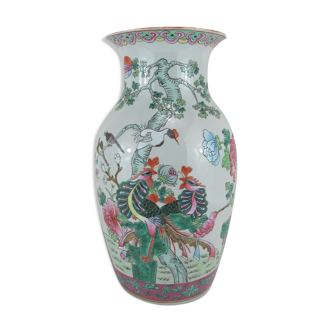 Vase chinois famille rose fin 19è début 20è siècle