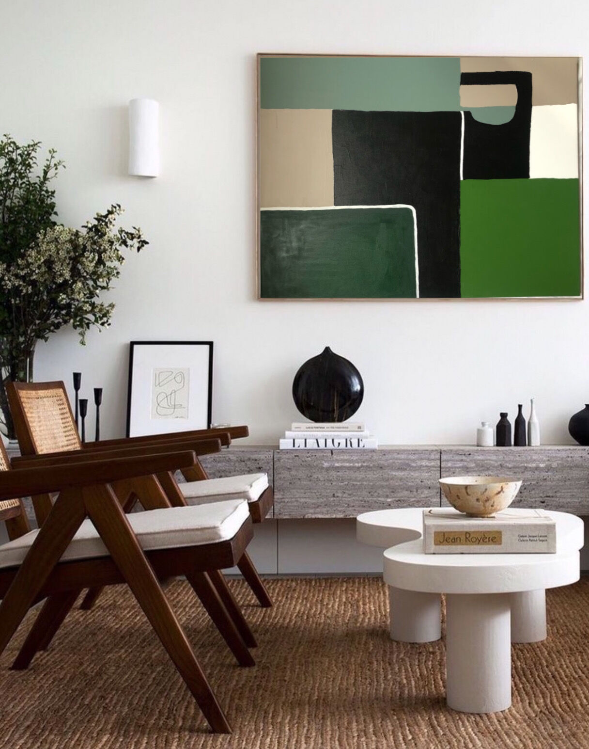 Abstract painting geometric shapes "Life" 100x81 cm