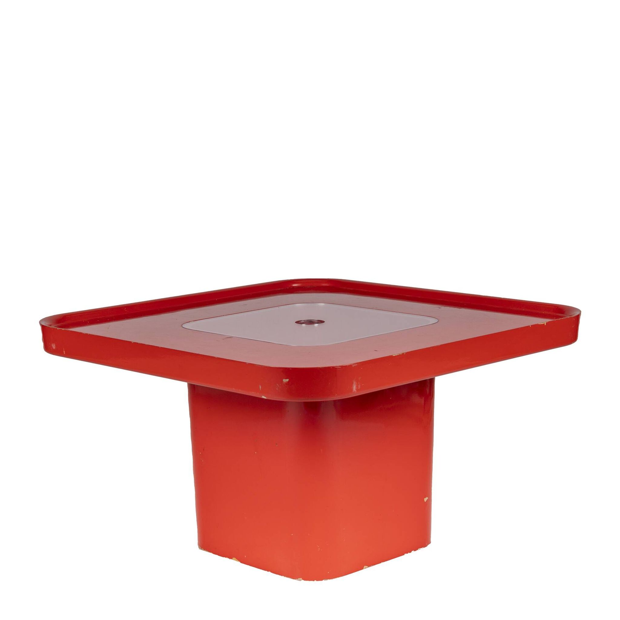 Table de canapé rouge par Peter Ghyczy pour Horn Collection