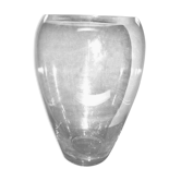 Vase obus en verre soufflé vintage 30cm