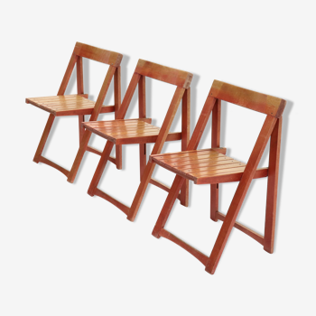 Ensemble de 3 chaises pliantes 1960