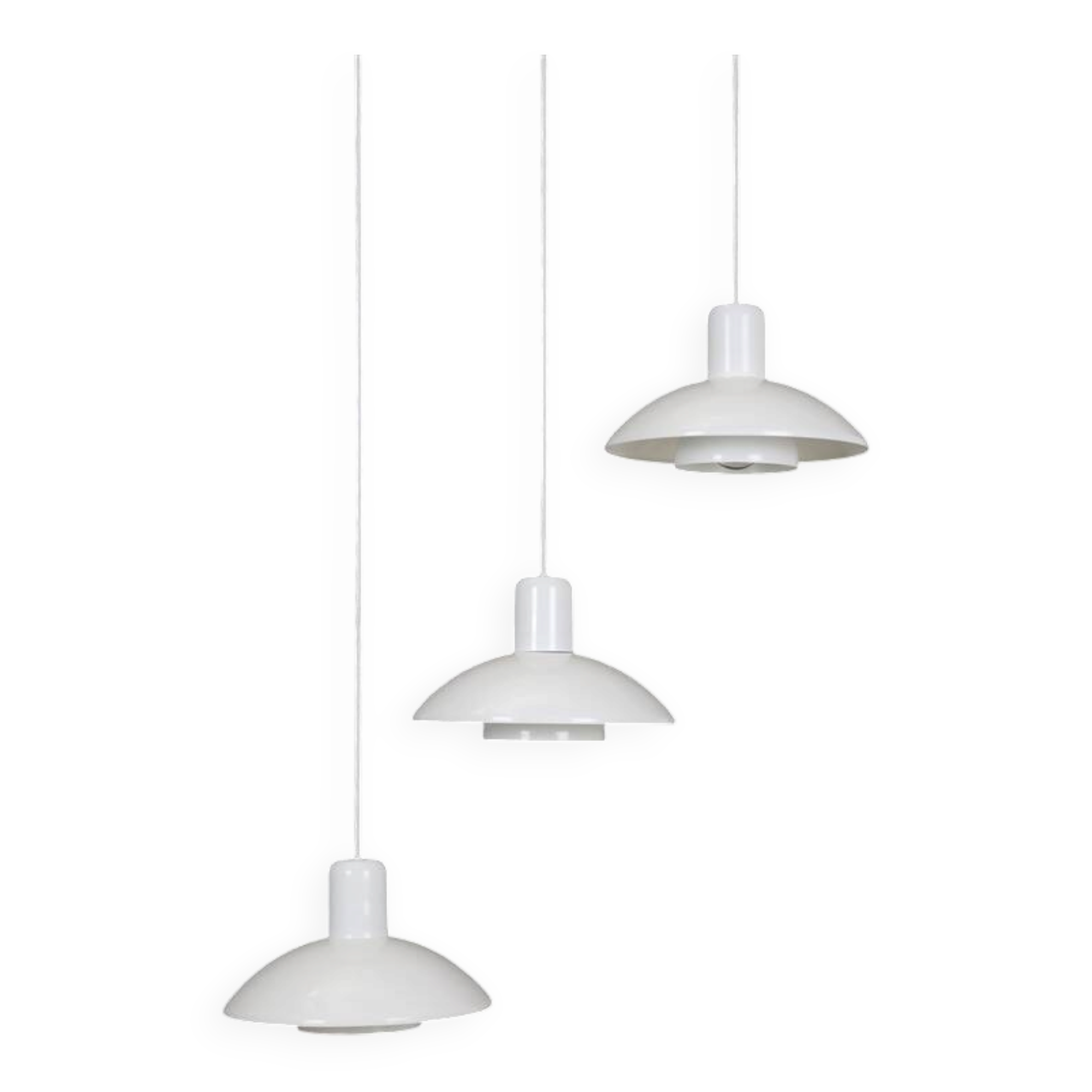 Set of 3 "Type 728" pendant lamps by E.S. Horn (Aalestrup) / 1980s / Danish modern design