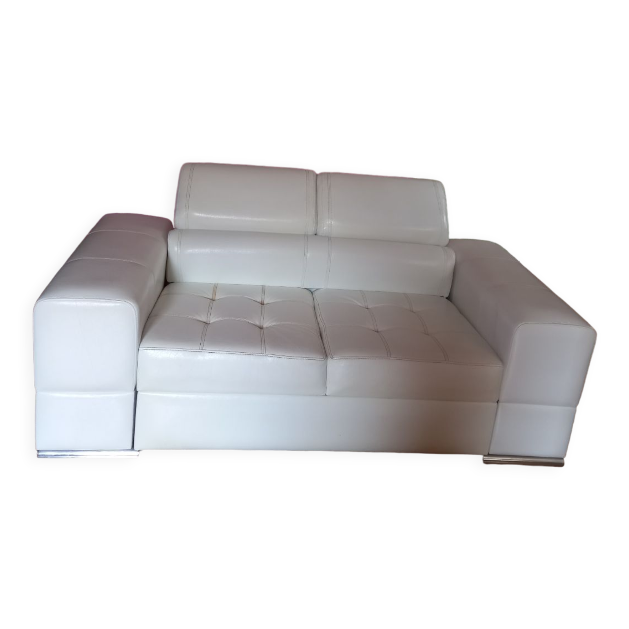 White leather sofa