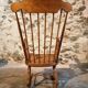 Vintage French Beech Rocking Chair – Mid-20th Century Windsor Style