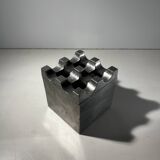 "Ultima15" set of 2 brutalist ashtrays, cast aluminum, ca 1970