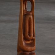 Large wooden sculpture "Woman" by Ole Wettergren, Danish modern, 1970s.