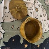 Small enamelled terracotta pot