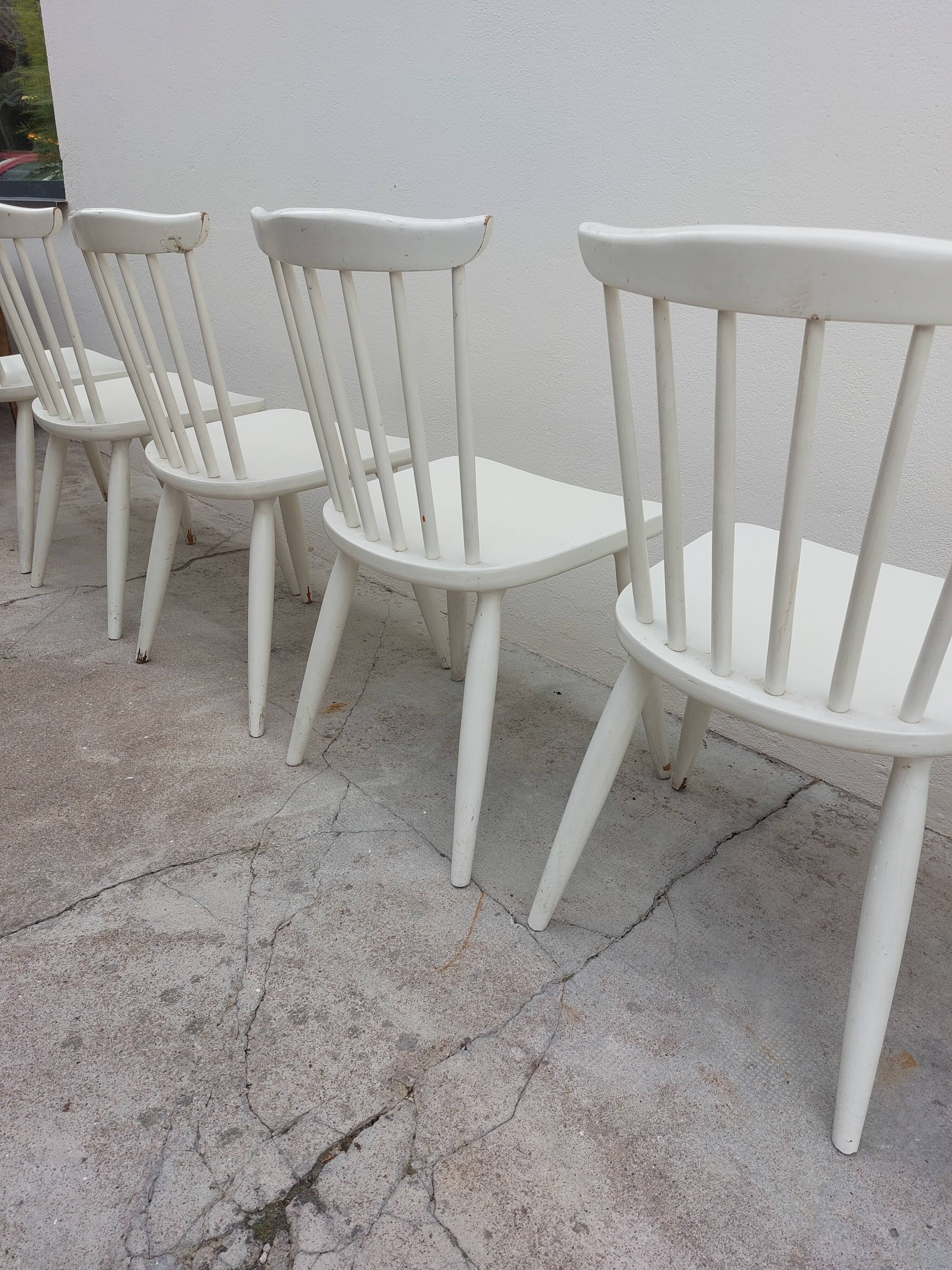 Série de 6 chaises de bistrot vintage