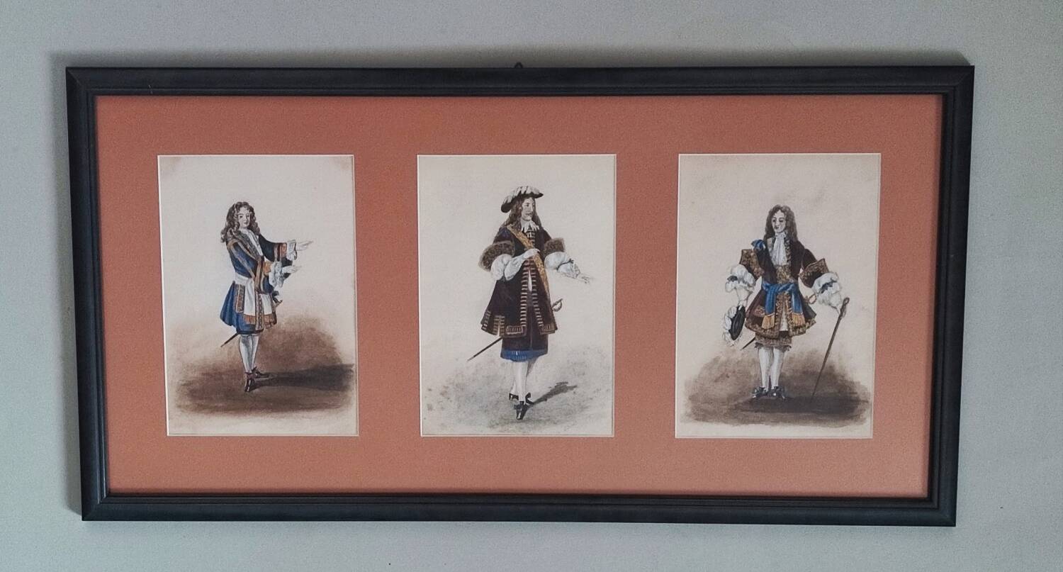 Fashion sketch triptych