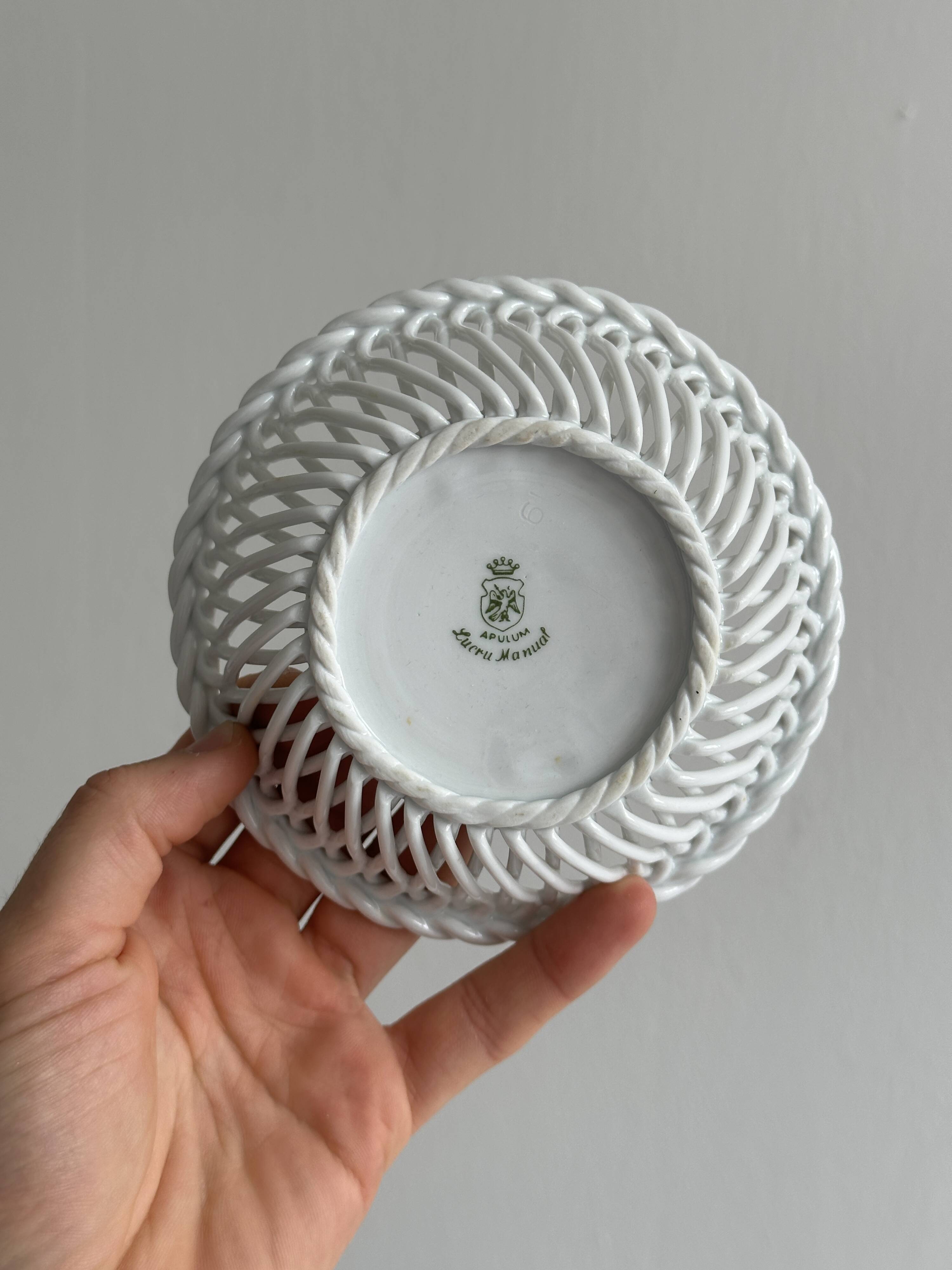 pair of antique twisted porcelain bowls