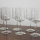 6 red wine stems glasses in crystal engraved frieze bay leaves